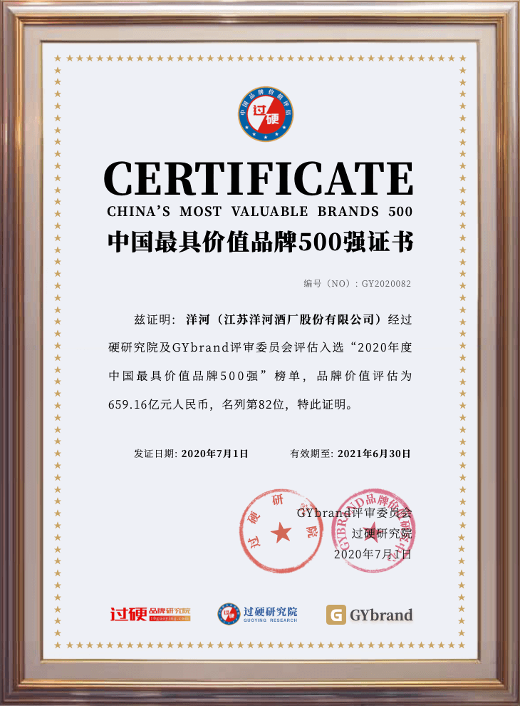 2020中国白酒排行榜前十名公布：洋河品牌价值稳居第3