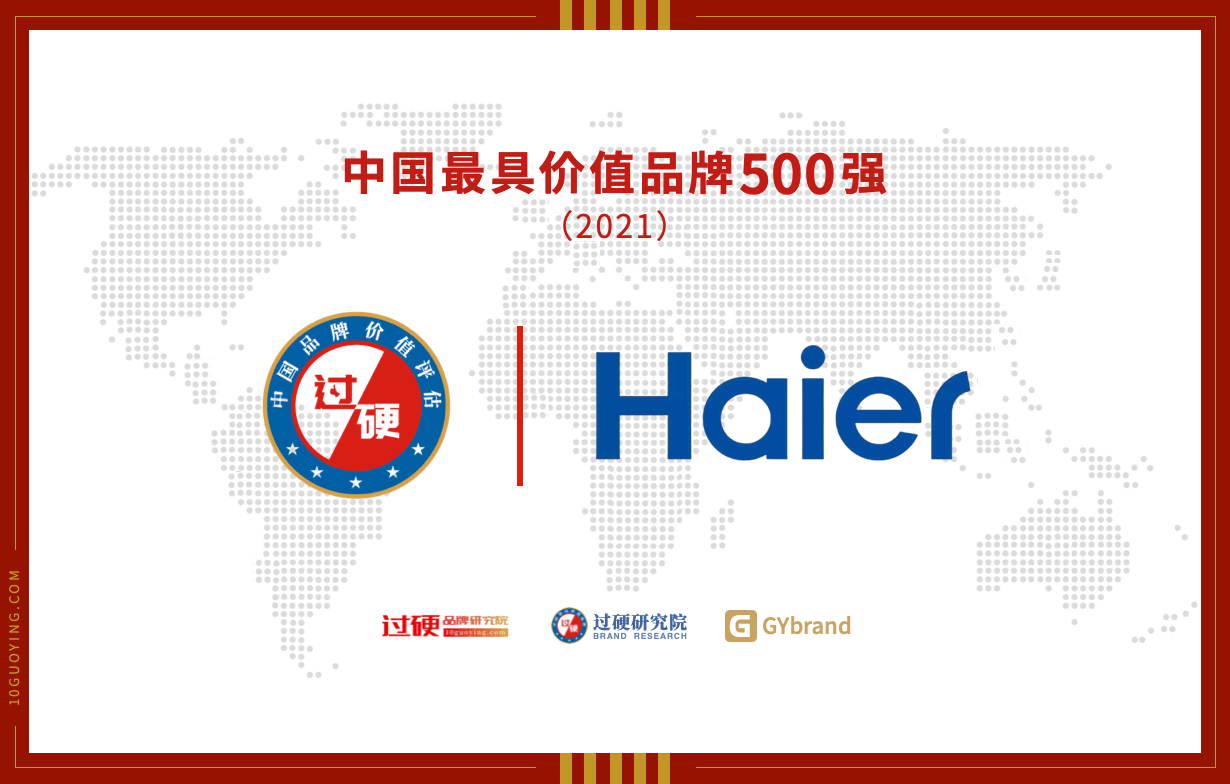 3997.72亿！海尔荣膺“2021中国最具价值家电品牌”
