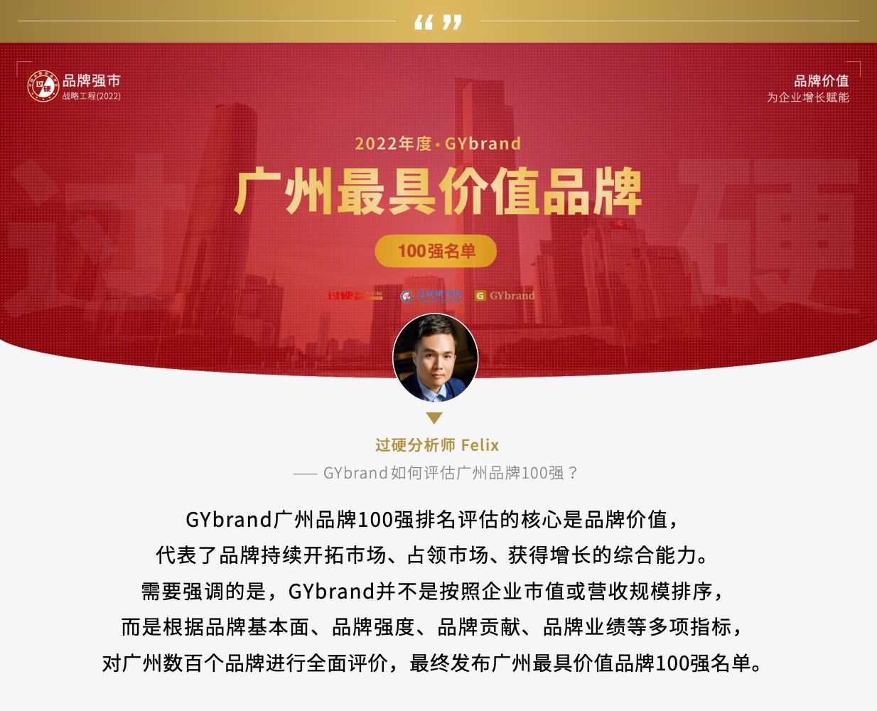 GYbrand广州百强企业排名评估方法